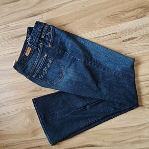 Eddie Bauer Blue Jeans Womens  Bootcut Mid-Rise Embroidered Denim Jeans 10 L